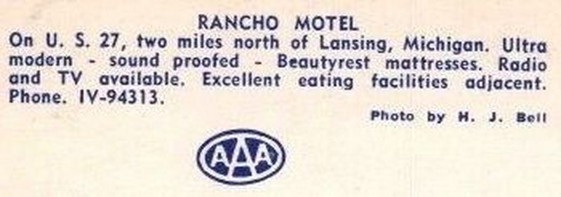 Apex One Motel (Rancho Motel, El Rancho Motel) - Vintage Postcard